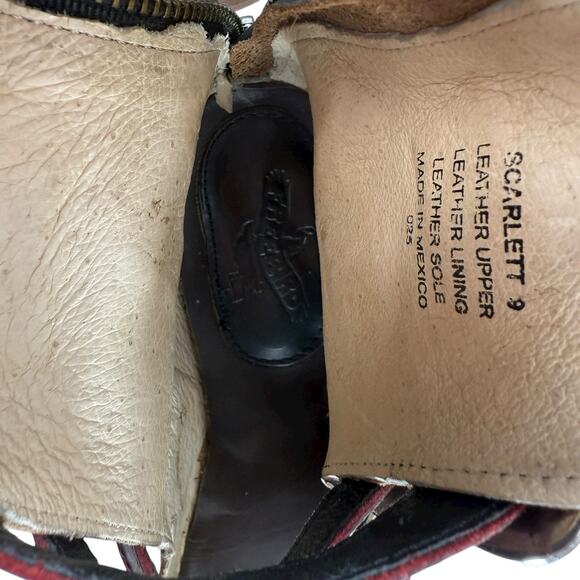 FREEBIRD Scarlett Leather Boots Black Women Size 9 Short Ankle 4 Buckles Heeled - Picture 12 of 12